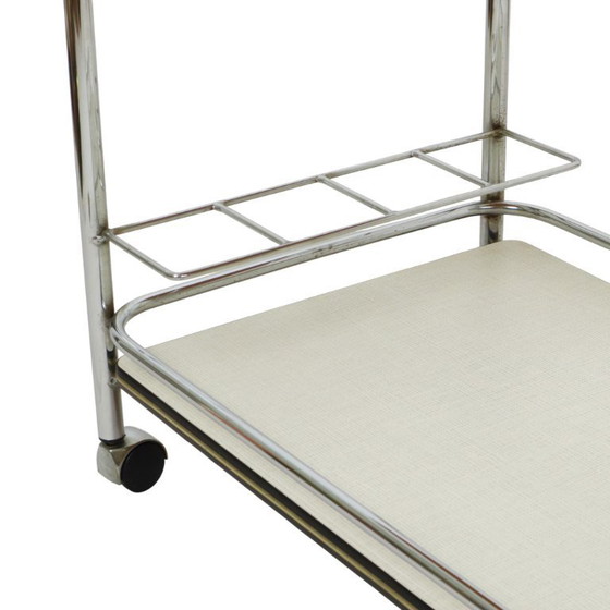 Image 1 of Vintage Drink Trolley Serving Cart Chrome Sixties