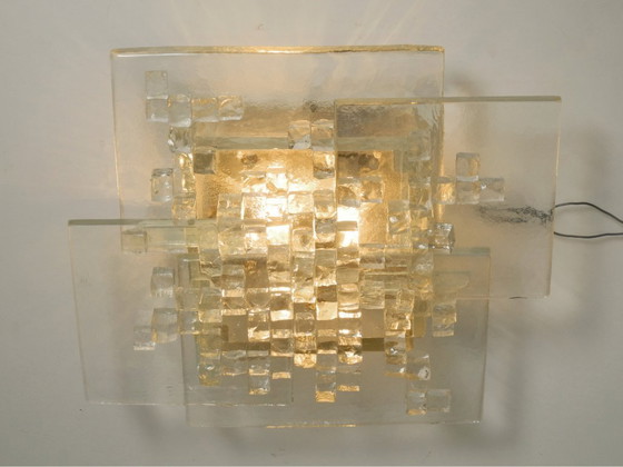 Image 1 of Preciosa lámpara de pared de cristal de Murano de Albano Poli para Poliarte, Italia, años 70.