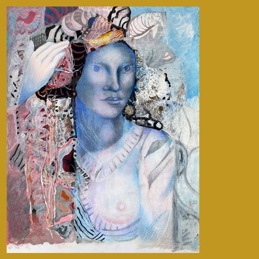 Erotic expressionist portrait of N.Boéri Véfour. France 60's