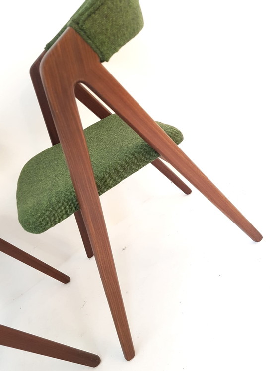 4 Vintage Farstrup Thomas Harlev Model 205 Stoelen Nieuw Bekleed Keymer Rich Wool – Eetkamerstoelen, Wood (photo 7 of 15)