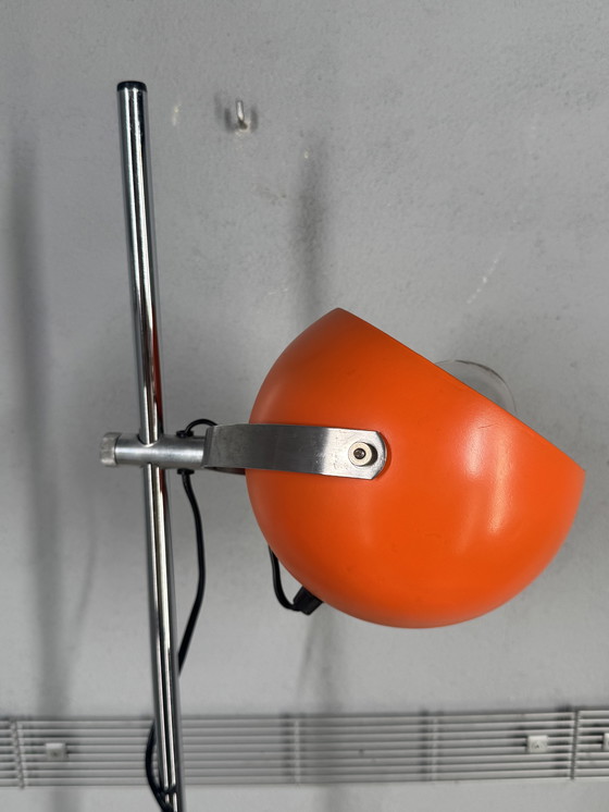 Image 1 of Vintage oranje vloerlamp in space age stijl