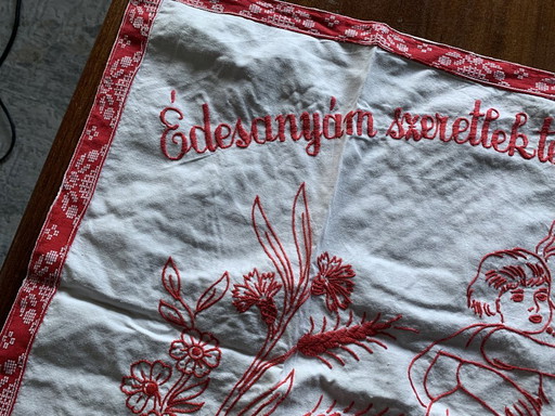 Folk Traditionelle Ungarische Bestickte Wanddekoration