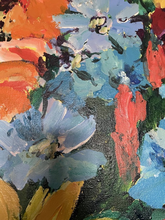 Image 1 of Maya Wildevuur original, on canvas "large colorful bouquet"