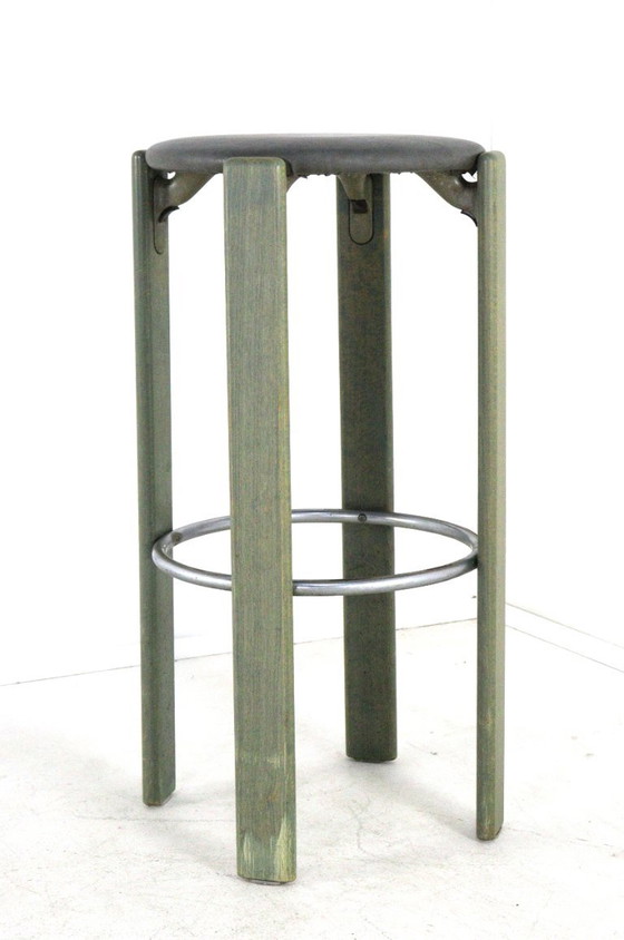 Set 4 Bruno Rey per Kusch & Co Sgabelli da bar vintage, Legno, Metallo, Verde, Modern (foto 2 di 15)