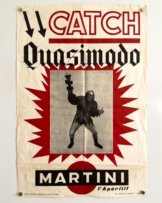 Image 1 of Attrapez Quasimodo Martini – 1960/61 – Affiche sérigraphiée originale – 56,00 × 38,00 cm