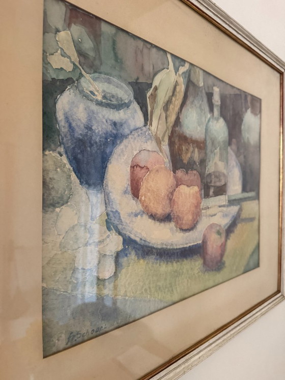 Image 1 of Watercolor Still Life by FR. Schoorl