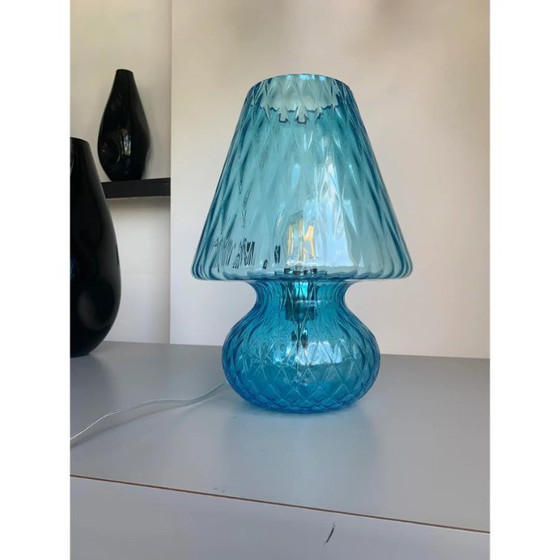 Image 1 of Hellblaues Glas im Murano-Stil mit Kugellampe