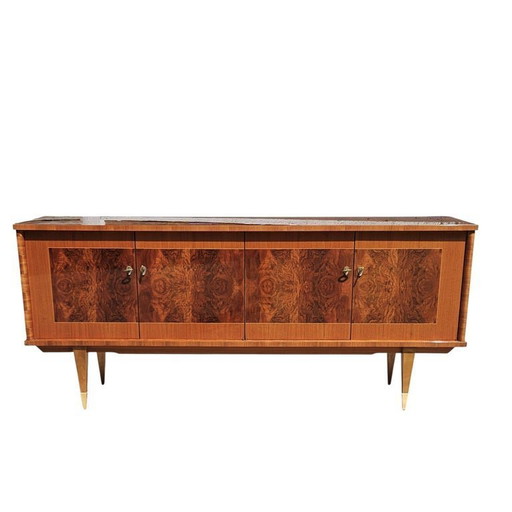 French MID-CENTURY MODERN Sideboard-Luxurious Macassar 60s Buffet-60s