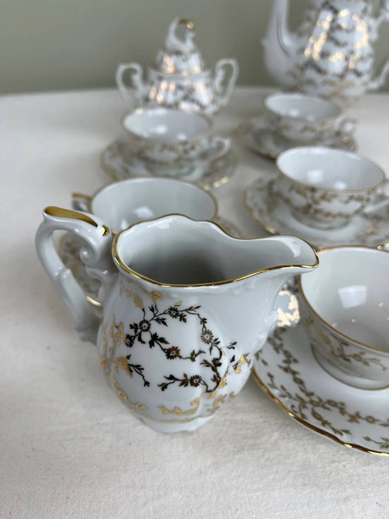 Servizio da caffè antico in porcellana fine dorata – per 6 persone – Vintage – Stoviglie, Porcelain, Gold (photo 8 of 16)