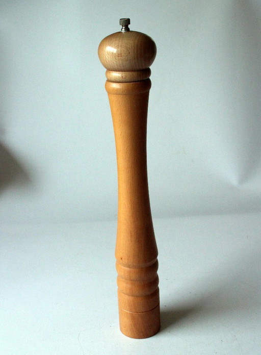 Molinillo de pimienta grande y resistente de madera y metal - 41,5 cm de alto