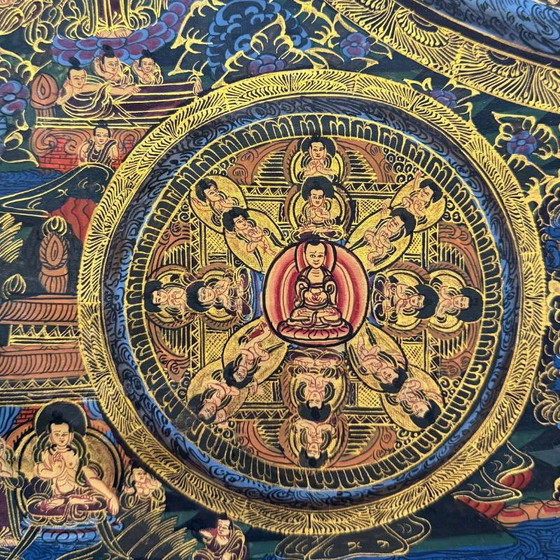 Vajradhatu Mandala Thangka – Rituelle Meditations-Thangka mit den Fünf Dhyani Buddhas (Lot 344) (photo 4 of 7)