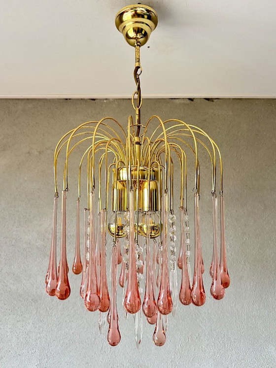 Lustre Vintage Rose Goutte d'eau – Glass, Metal (photo 9 of 9)