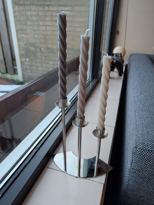 WMF Chromargan design candlestick – 3-armed | Design quality Germany