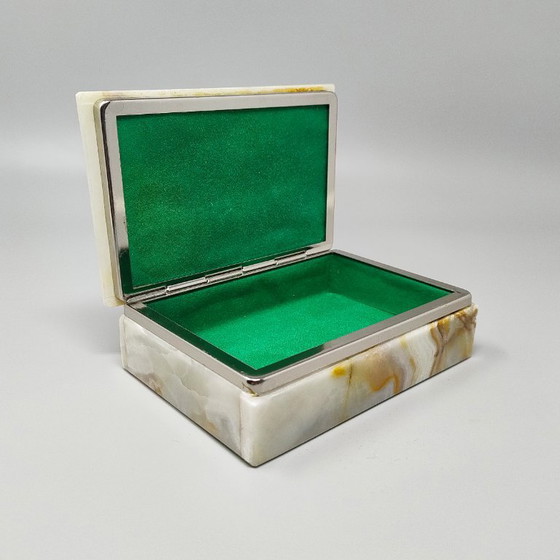 Image 1 of Wunderschöne Onyx-Schachtel aus den 1960er Jahren. Hergestellt in Italien.