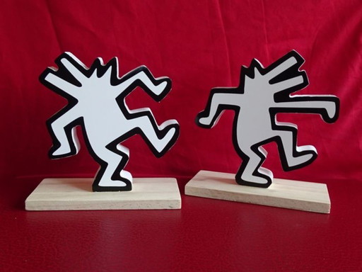 Keith Haring - Limited Edition Dancing Dogs boekensteunen / decoratief object (set)