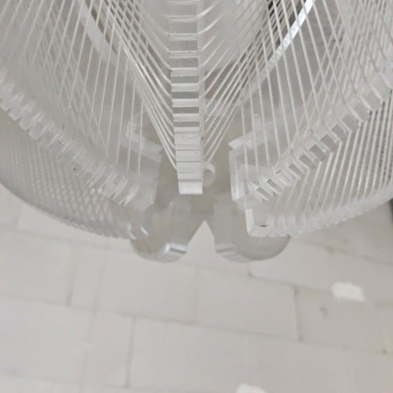 Image 1 of Vintage design Space-Age Paul Secon nylon draad hanglamp Sompex (70s) Spiderweb Swag lamp