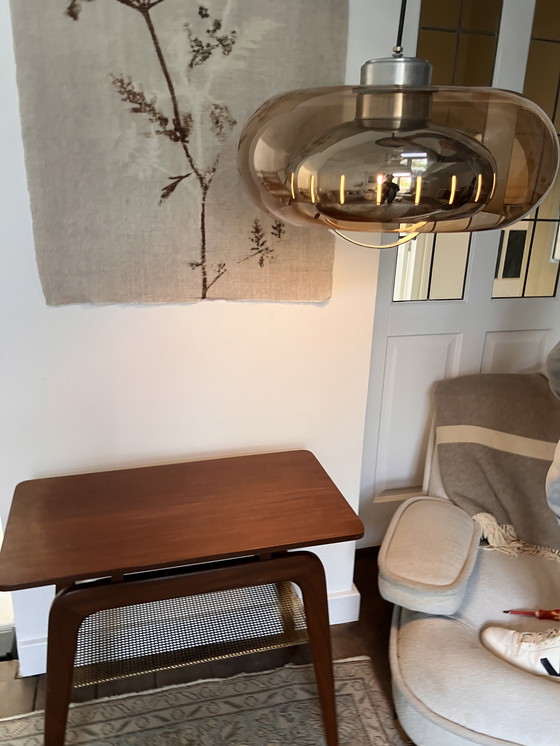 Image 1 of Vintage Space Age 70s pendant lamp Herda / smoked glass aluminum