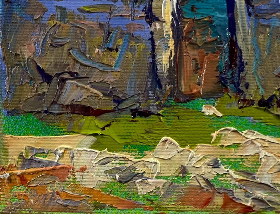Original Oil Painting Rural Spring Landscape Village Memory – Paintings & Drawings, Canvas (photo 6 of 8)