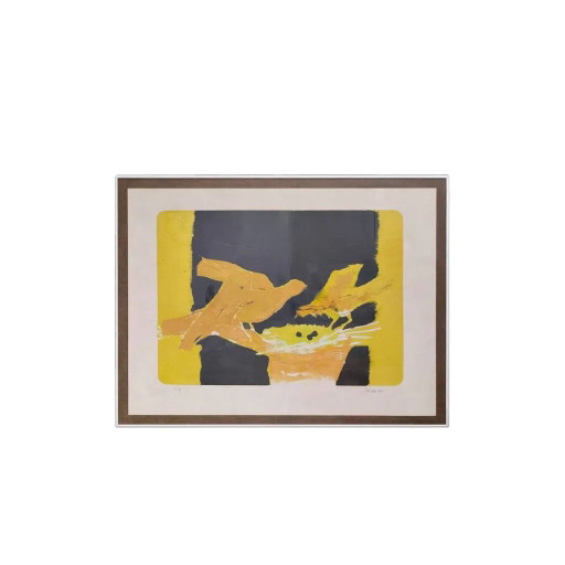 Lithograph by Paul Guiramand ( ) Birds around the nest.