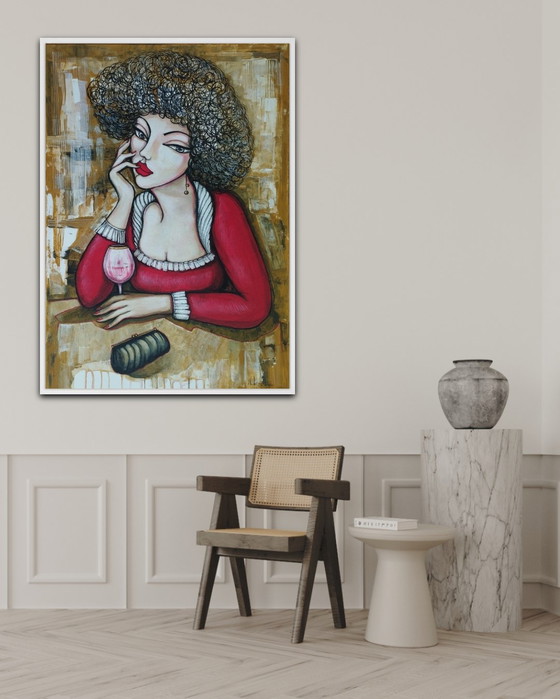Image 1 of Natia Antadze "Lady with Wine Glass"