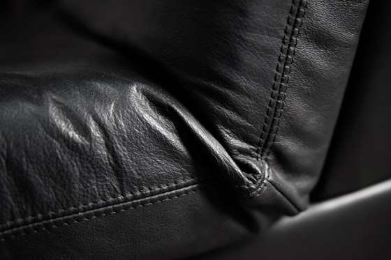 Image 1 of Vintage Mid-Century German Modern Minimalist Leather & Chrome Modular Sofa from Klöber, 1980s, Set of 4