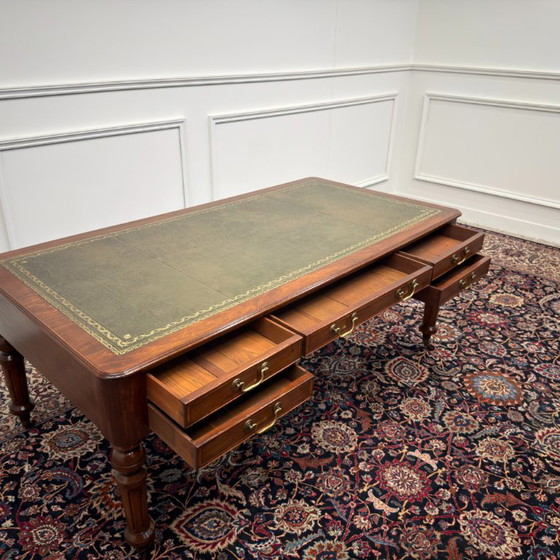 Scrivania Inglese Classica Antica – Scrivanie, Leather, Brass (photo 13 of 17)