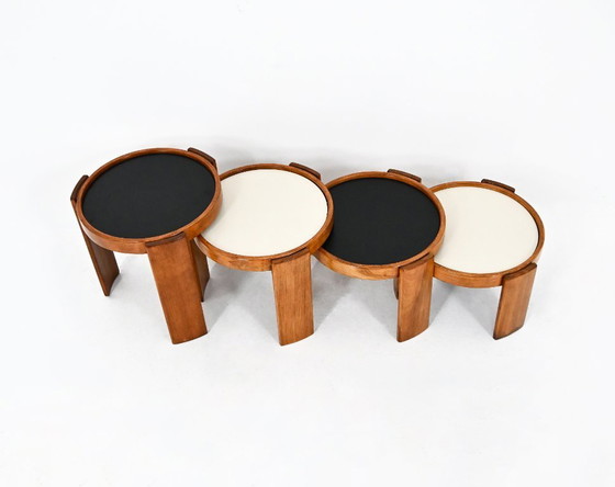 Image 1 of Satztische Modell 780 von Gianfranco Frattini für Cassina, 1960er Jahre, 4er-Set