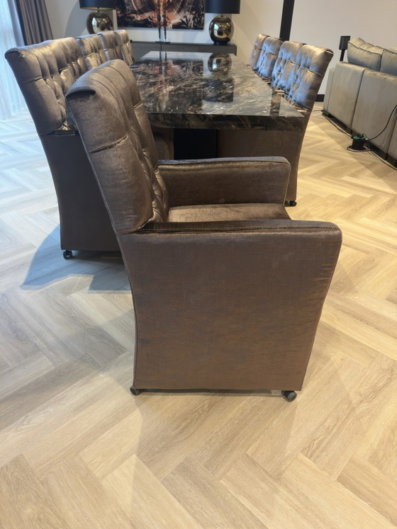 Set da pranzo di lusso Driehoek Meubelen: XL
Tavolo + 10 sedie capitonné, Legno, Marrone (foto 13 di 15)