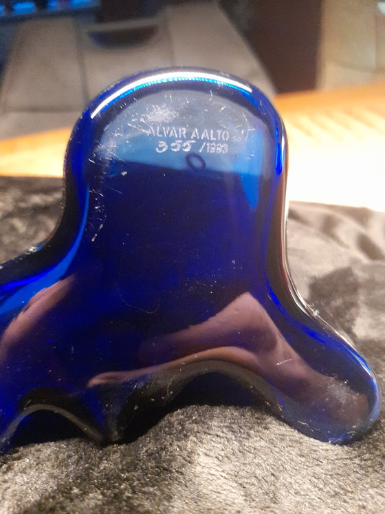 Image 1 of Kobaltblauwe Ittalla Alvar Aalto vaas.
