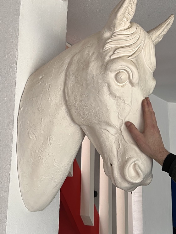 Image 1 of White metal horse head