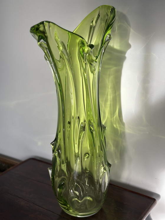 Image 1 of Vintage Craftsman Blown Vase - Unique Design