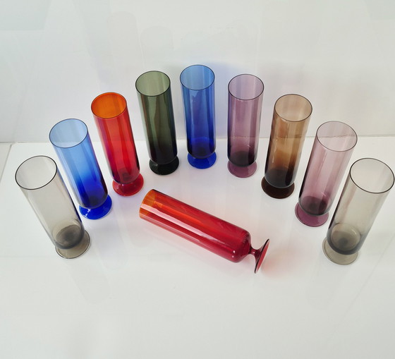 Image 1 of Ingrid Glas stained glass drinking glasses, 33 pieces, 1960s, rare! Ingridhütte