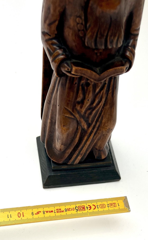 Image 1 of Handgeschnitzter Holz-Nussknacker in Form eines Mönchs – ca. 22 cm – frühes bis mittleres 20. Jahrhundert