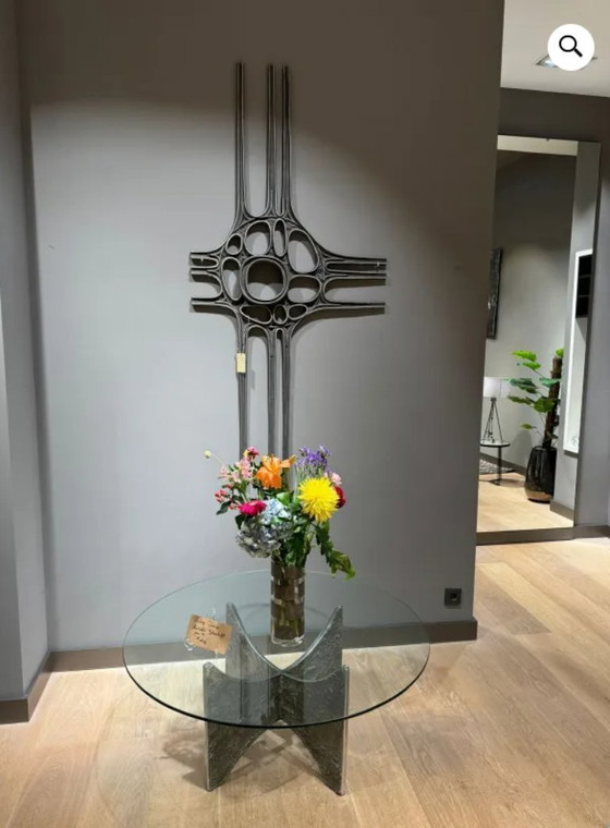 Image 1 of Pannello murale brutalista, fuso in alluminio, anni '70