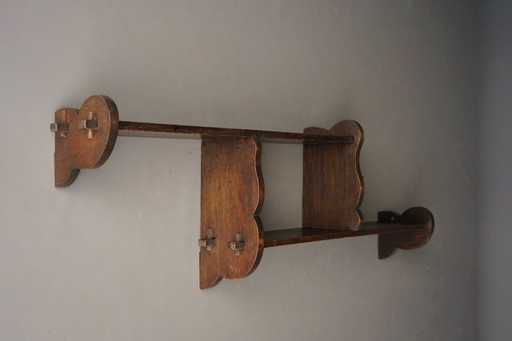 Dutch Wooden Cloud Shelf Shelving Unit. 1930s