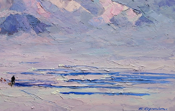 Original Oil Painting Winter Nature Mountains Snow Breath of the North Wind – Paintings & Drawings, Canvas (photo 7 of 7)