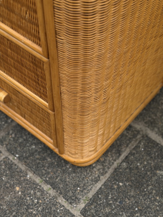 Image 1 of 1970s rattan chest of drawers