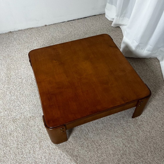 Tavolino da caffè quadrato modernista in impiallacciatura di faggio tinto teak, 1970/80 – Tavolini da caffè (photo 11 of 15)