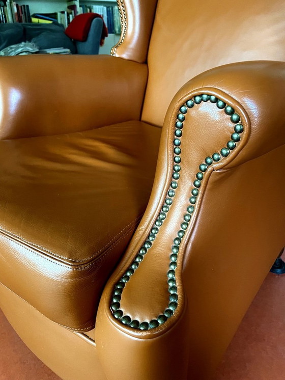 Image 1 of Leren fauteuil stoel in perfecte staat