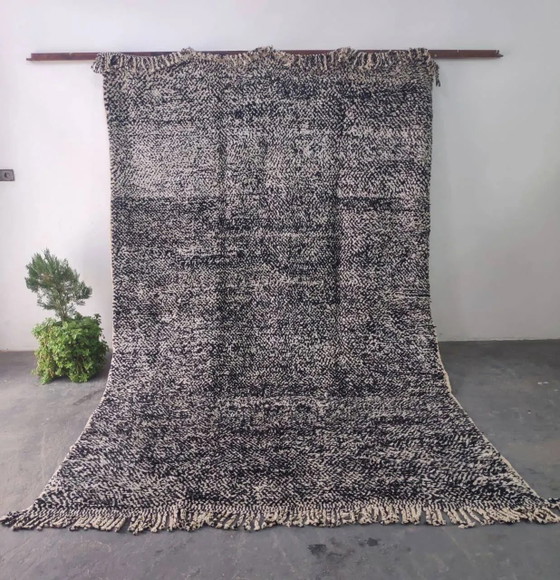 Large Black and Cream Beni Ourain Style Wool Rug 300x200cm – Rugs & carpets, Cotton, Scandinavian (photo 2 of 3)
