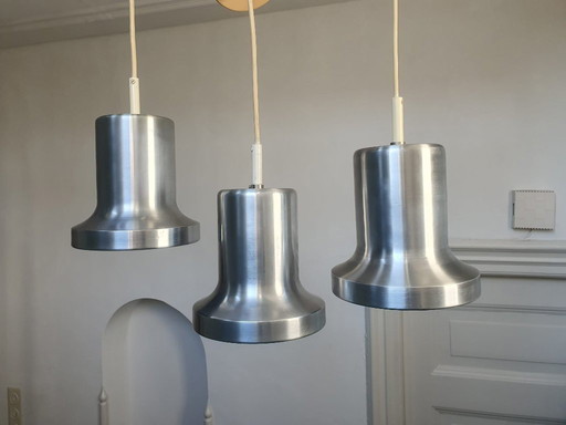3 x RAAK Vintage Amsterdam Chrome Pendant Lamps