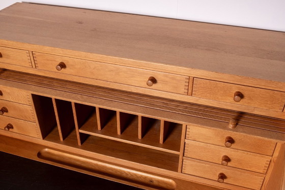 Image 1 of Andreas Hansen Rolltop-Schreibtischsekretär aus Eiche, Dänemark, 1970er Jahre