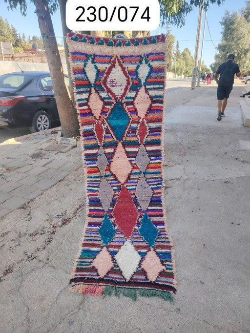 Handgeknoopt Berber kleed wol 230x74cm
