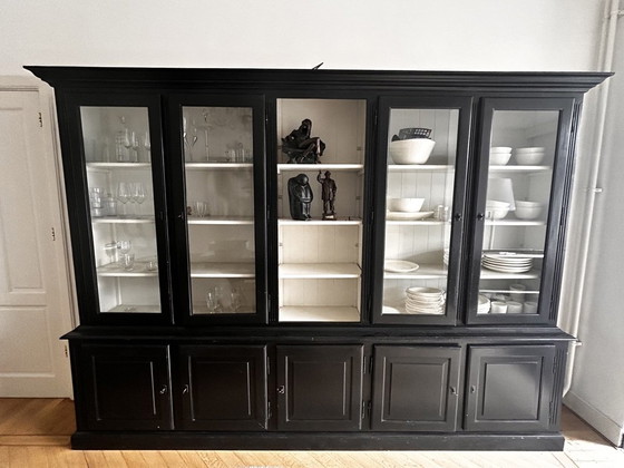 Imposing 5-Door Display / Sideboard Cabinet - Basic Line by Luc Meganck - Belgium - Matte Black (photo 4 of 5)