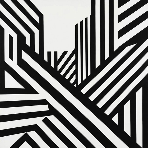 XXL Ausführung - Hyper Modern Abstrakt Minimalismus 01 Schwarz Weiss auf 5 mm Acrylglas 140x140 Cm I (photo 5 of 5)