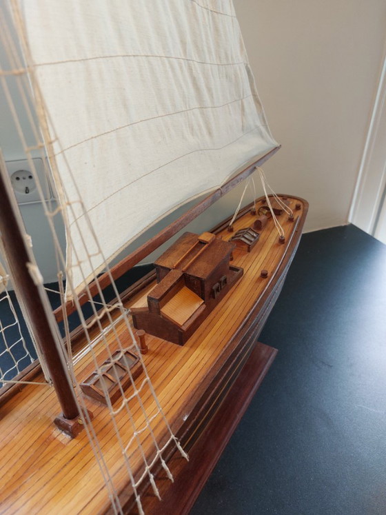 Image 1 of Vintage handgemaakt houten modelschip – Shackleton's Endurance (96 cm)
