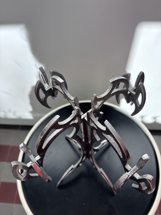 Image 1 of Unusual metal design candle holder - Goth - Cyber Gothic - Y2K