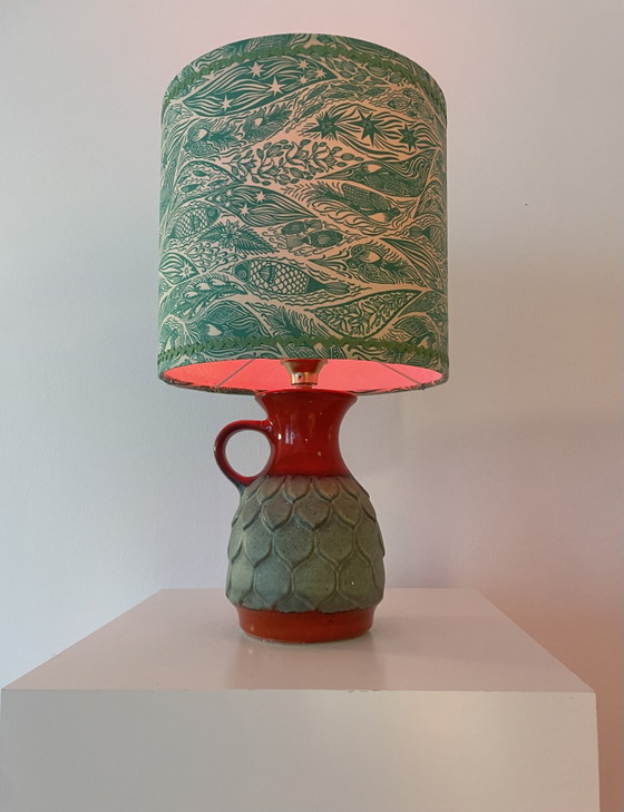 Jasba draadloze tafellamp - West-Duits aardewerk met visdecoratie | 41 cm – Jasba - West Germany, Tafellampen (photo 8 of 15)