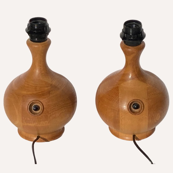 Image 1 of 2X Teak Table Lamps From Dyrlund, Denmark, 1970S