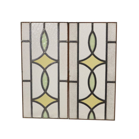 Art Deco Glasraam Glas in Lood Geometrisch 51x24cm – Decoratieve objecten (photo 5 of 14)